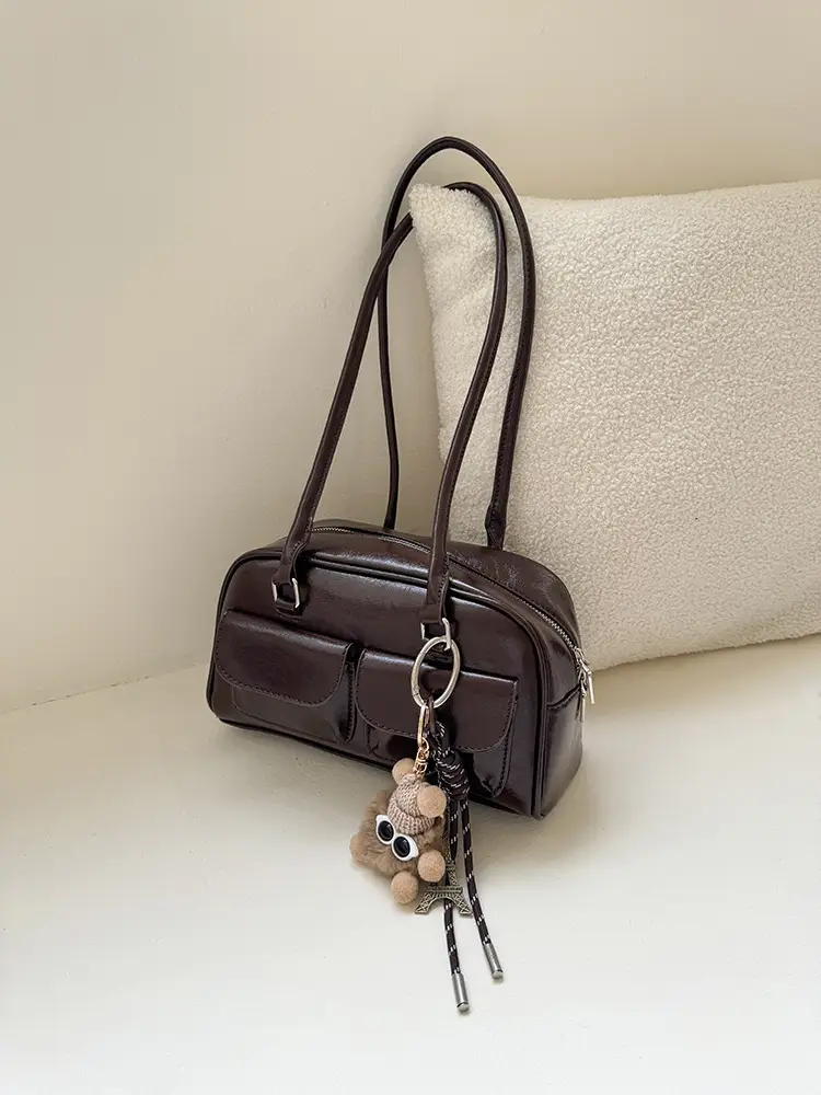 Customized Korean Style Wax Leather Tote Bag Large Capacity — feature 8
