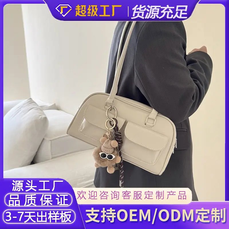 Customized Korean Style Wax Leather Tote Bag Large Capacity