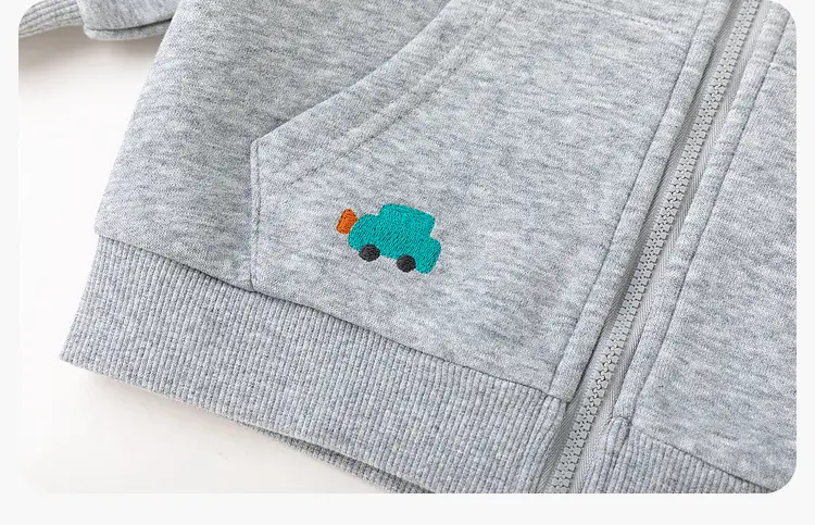 Girls Grey Fleece Hoodie Sweatshirt Jacket Spring Outfit — feature 23