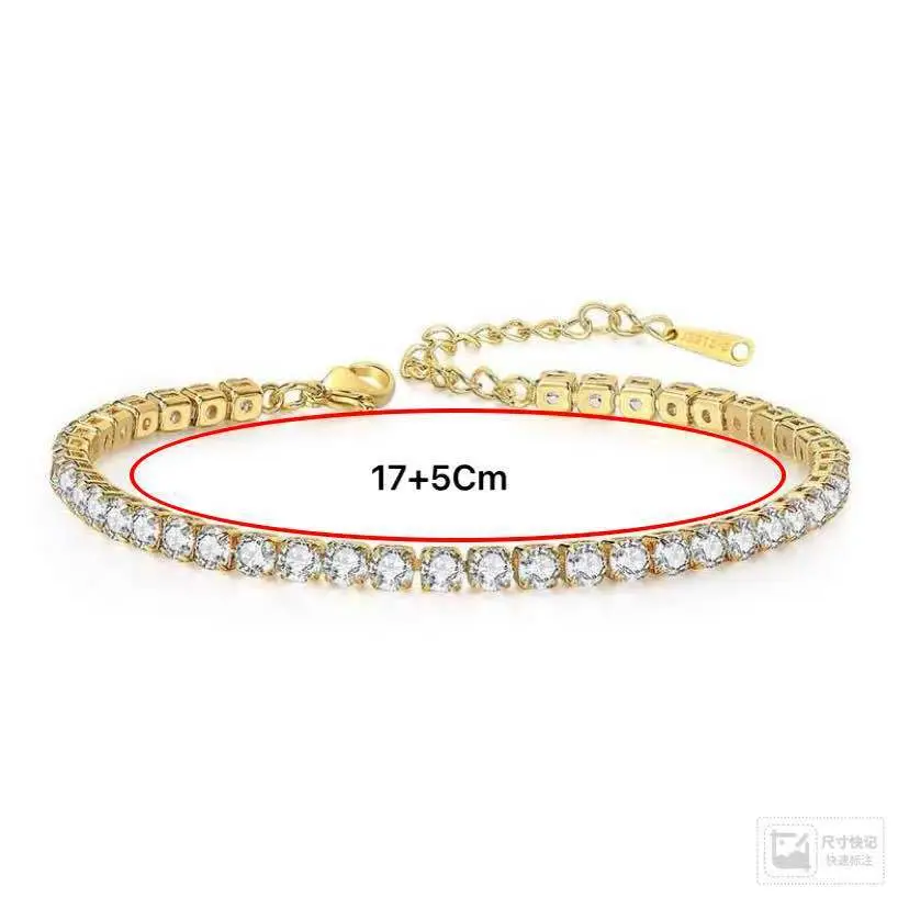 4mm Zircon Bracelet Light Luxury Gold Goldtone for Women - Image 6