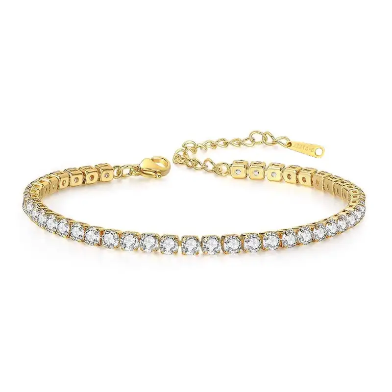 4mm Zircon Bracelet Light Luxury Gold Goldtone for Women β feature 5