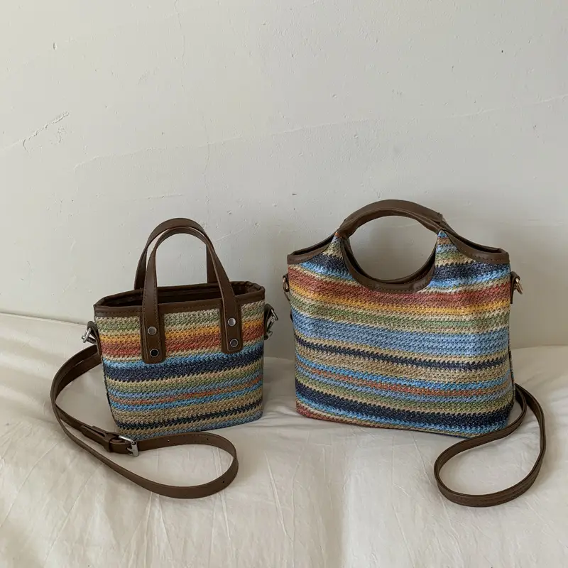Korean Style Striped Tote Bag for Women - Image 4