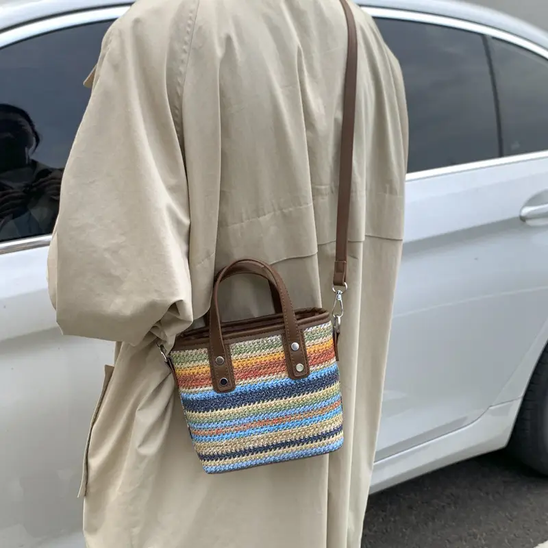 Korean Style Striped Tote Bag for Women - Image 6