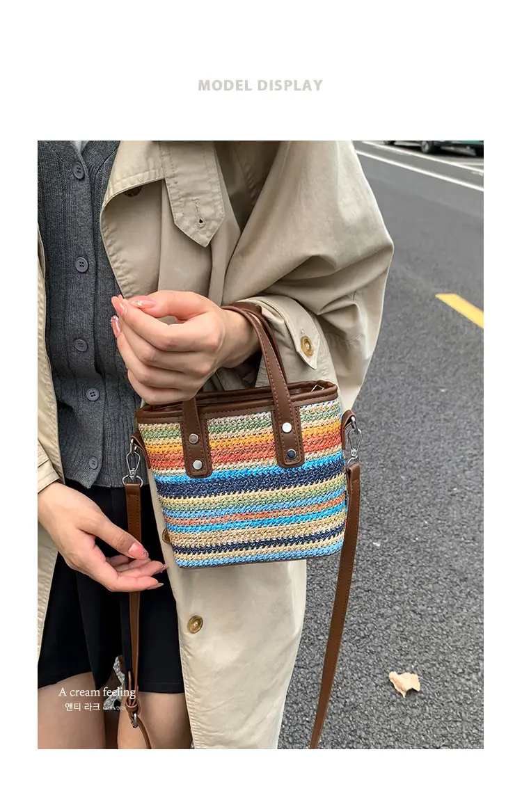 Korean Style Striped Tote Bag for Women — feature 1