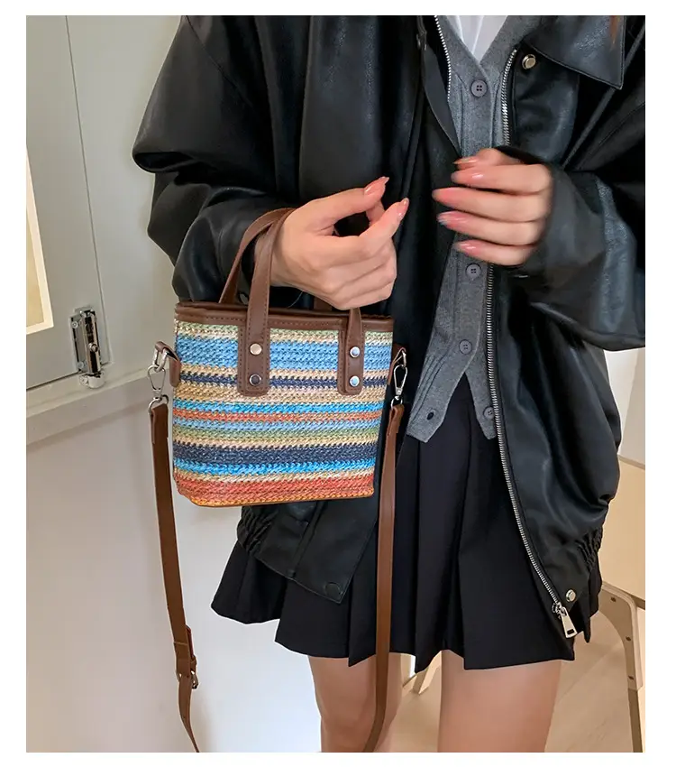 Korean Style Striped Tote Bag for Women — feature 14