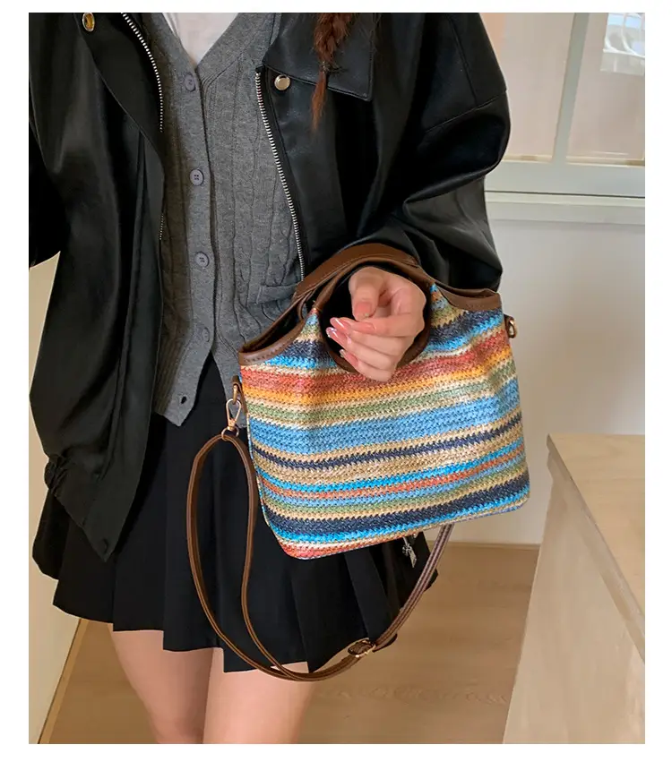 Korean Style Striped Tote Bag for Women — feature 16