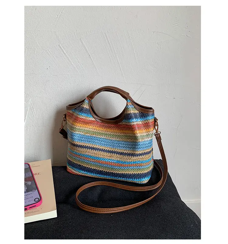 Korean Style Striped Tote Bag for Women — feature 19