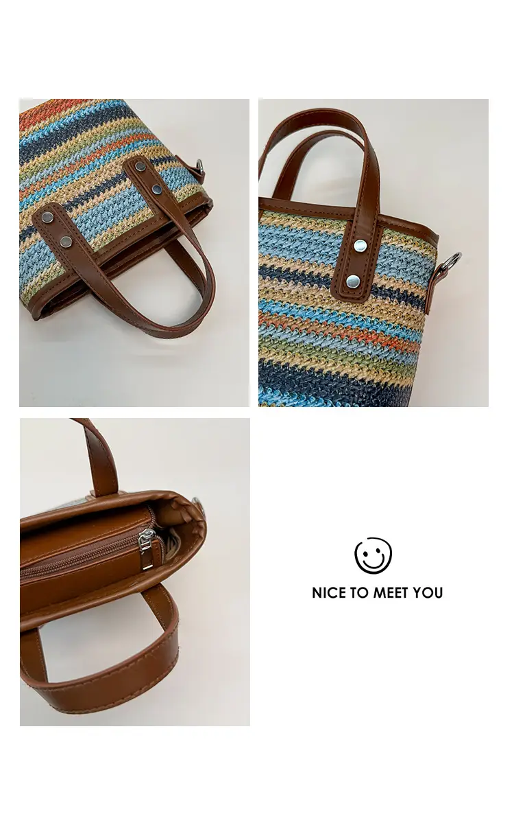 Korean Style Striped Tote Bag for Women — feature 4