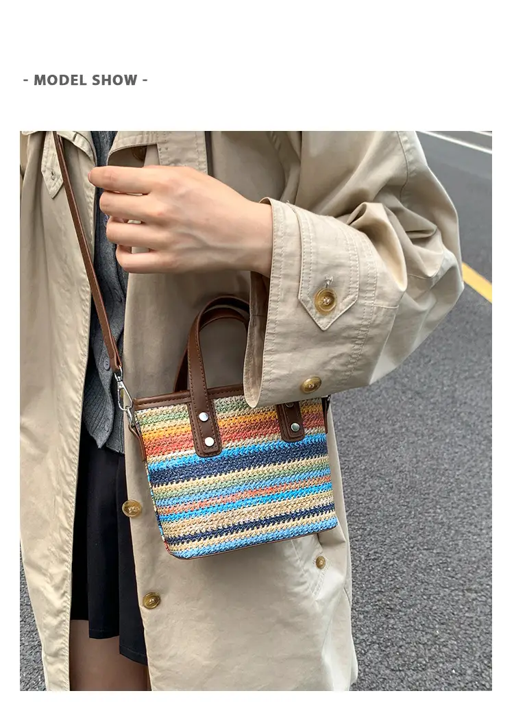 Korean Style Striped Tote Bag for Women — feature 9