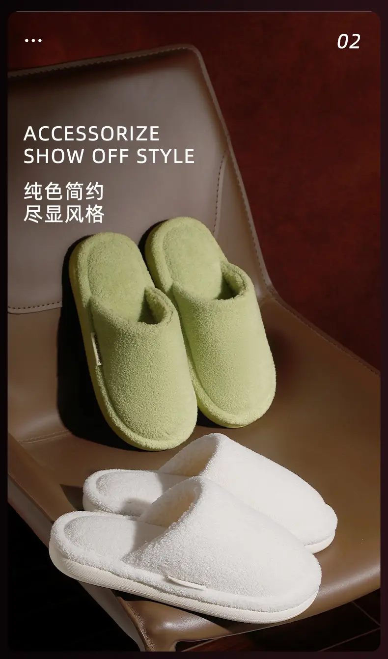 Antibacterial Cotton Slippers for Women Winter 2025 New Indoor Home Anti-Slip and Deodorant Household Autumn and Winter Baotou Wool Slippers for Men — feature 2