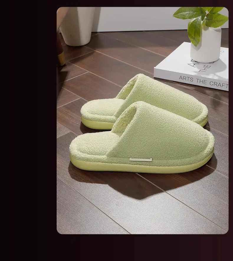 Antibacterial Cotton Slippers for Women Winter 2025 New Indoor Home Anti-Slip and Deodorant Household Autumn and Winter Baotou Wool Slippers for Men — feature 9