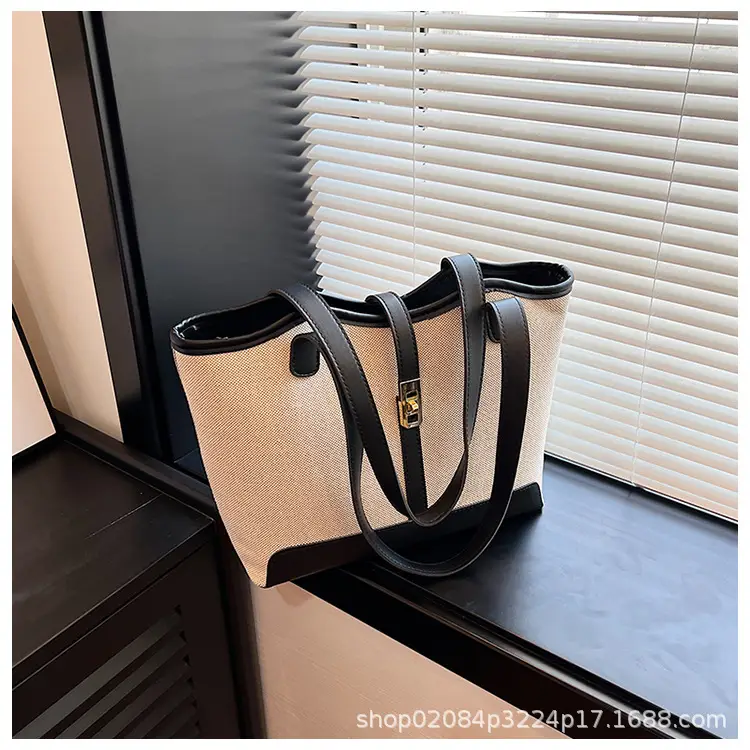 2026 Large Capacity Women's Tote Bag with Gold Plated Handle — feature 10