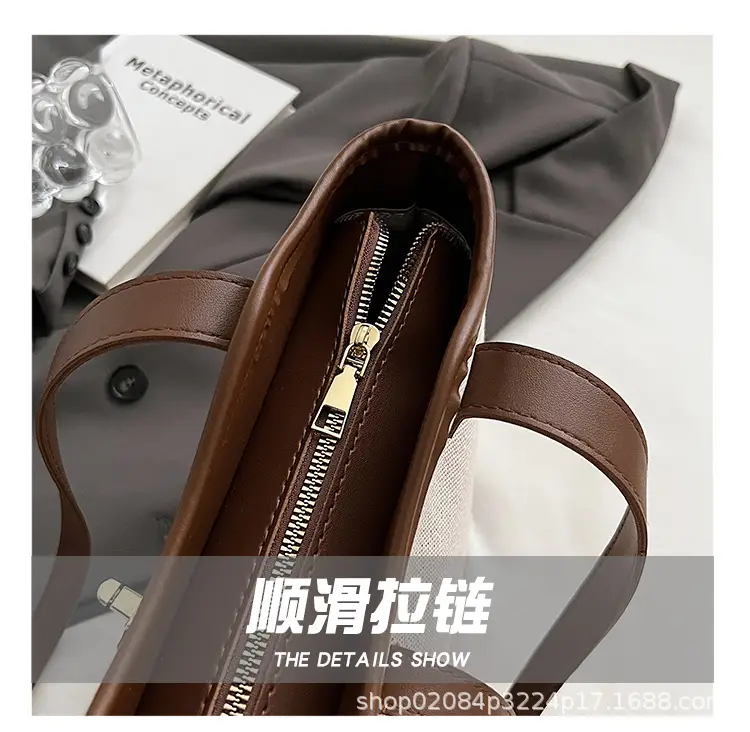 2026 Large Capacity Women's Tote Bag with Gold Plated Handle — feature 20