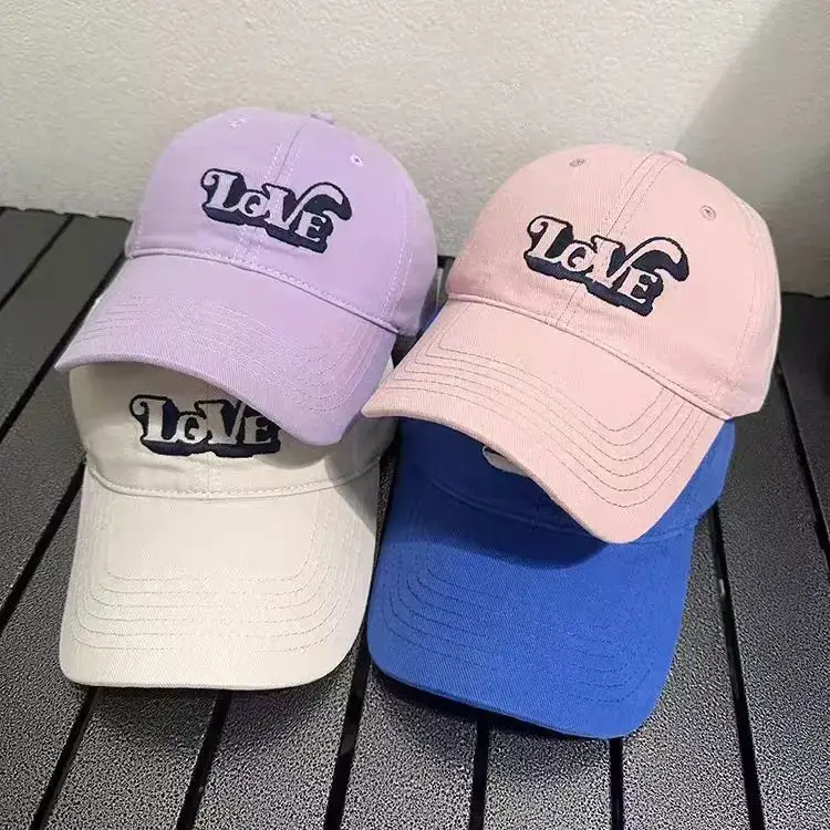 Women Korean Letter Baseball Cap Sunshade Cap Pink White - Image 10