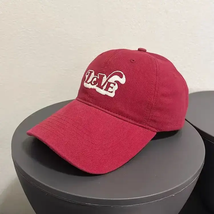 Women Korean Letter Baseball Cap Sunshade Cap Pink White - Image 11