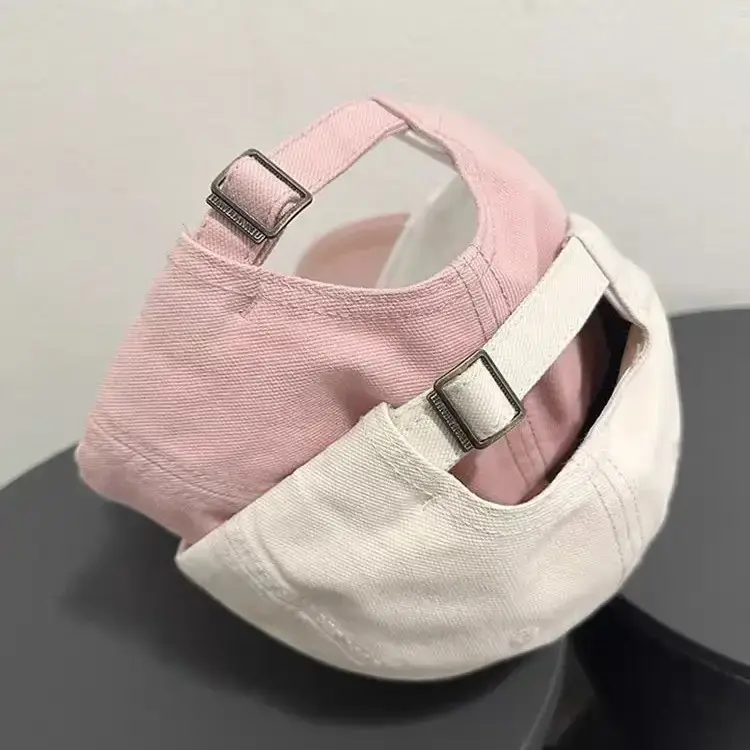 Women Korean Letter Baseball Cap Sunshade Cap Pink White - Image 12