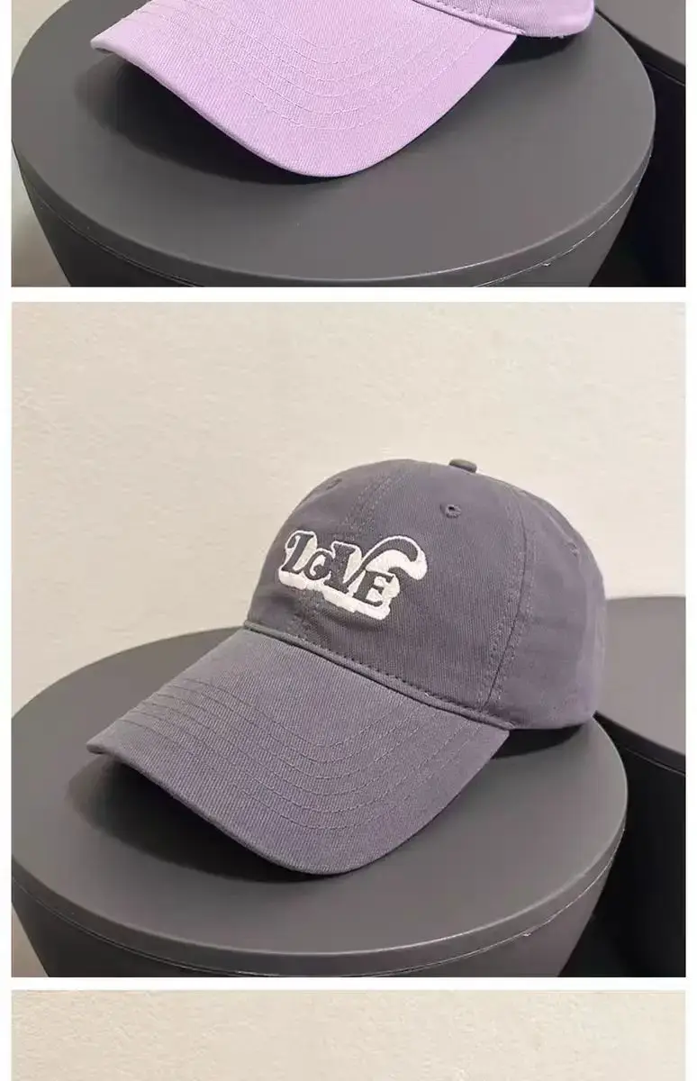 Women Korean Letter Baseball Cap Sunshade Cap Pink White — feature 4