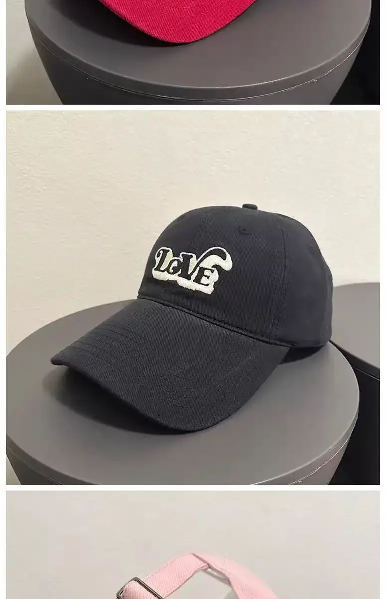 Women Korean Letter Baseball Cap Sunshade Cap Pink White — feature 6