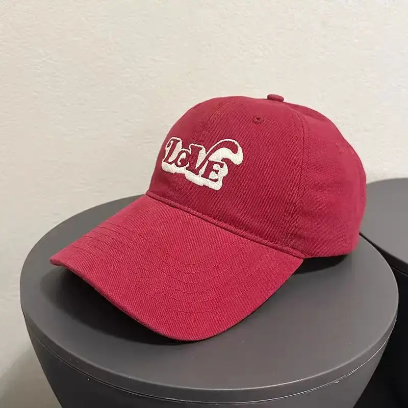 Women Korean Letter Baseball Cap Sunshade Cap Pink White - Image 3