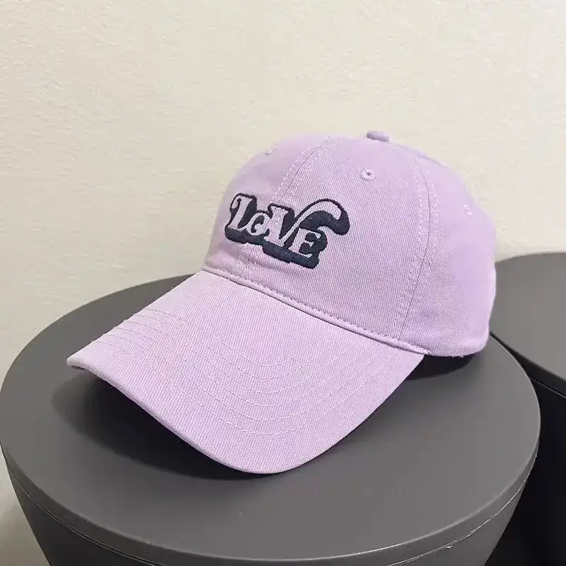 Women Korean Letter Baseball Cap Sunshade Cap Pink White - Image 5
