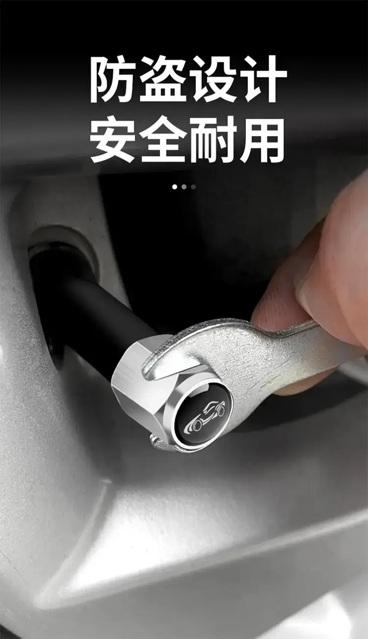 Anti-Theft Metal Tire Valve Caps for Car Use — feature 5