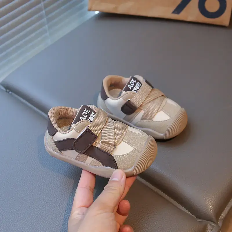 New Baby Toddler Shoes Non-Slip Soft Bottom Beige Brown