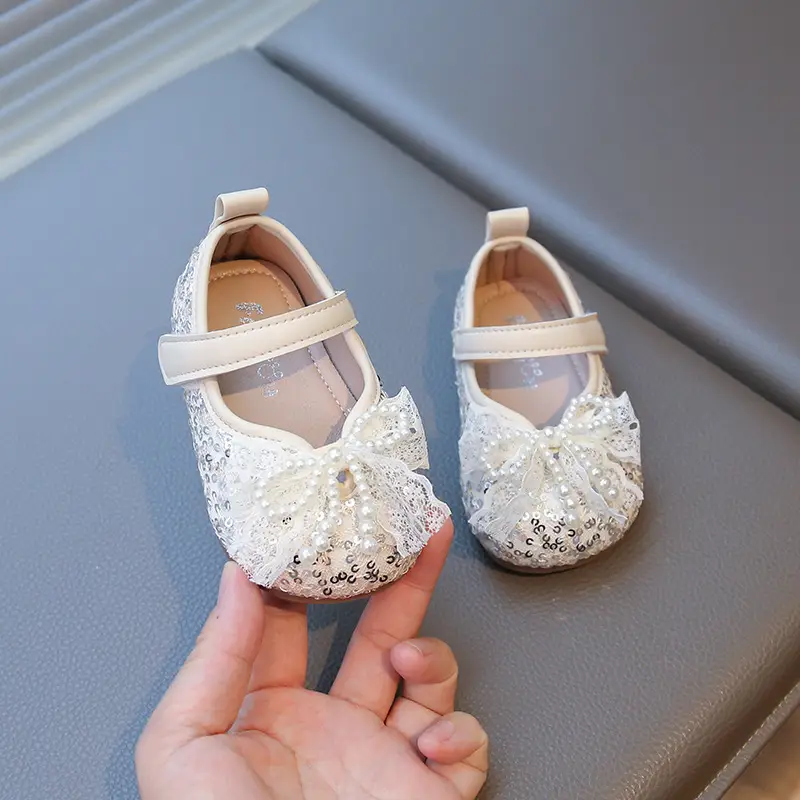 Baby Girl Princess Shoes 2025 New Spring & Fall Bow Soft Bottom Baby Toddler Shoes Non-Slip Little Girl Shoes