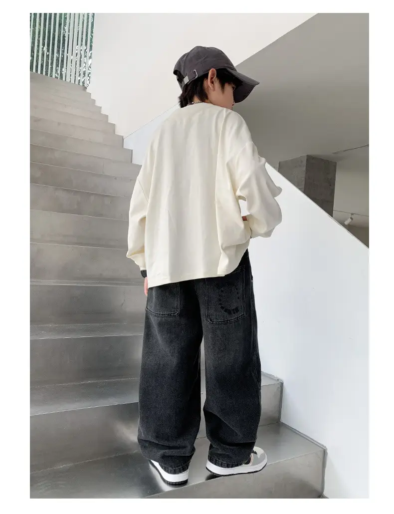 Boys' Fleece-Lined Denim Pants Children's Autumn and Winter Trousers for Middle School Students 2026 New Large Children's Autumn Casual Pants — feature 18