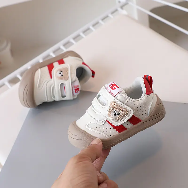 Baby Toddler Shoes 2025 Spring New Baby Shoes Baby Leather Shoes Autumn Children's Shoes Children's Bear Embroider - Image 5