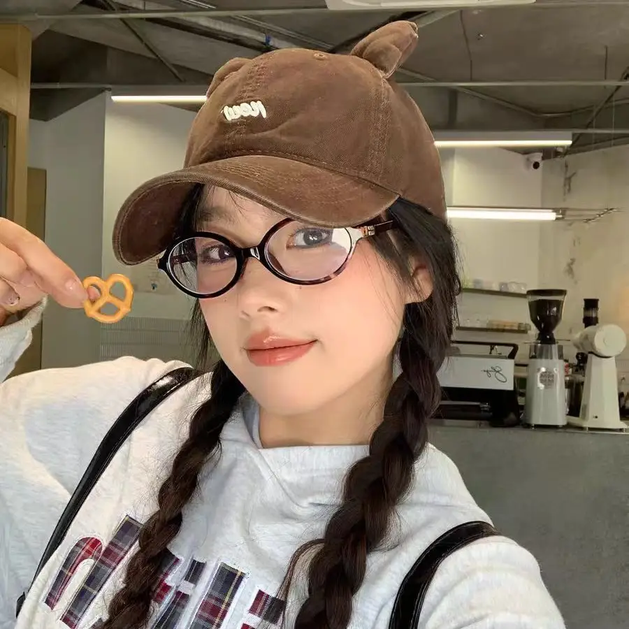 Korean Cat Ear Baseball Cap with Cute Bear Ears - Image 10