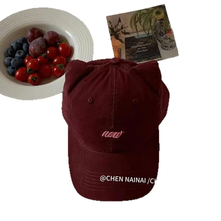 Korean Cat Ear Baseball Cap with Cute Bear Ears - Image 12