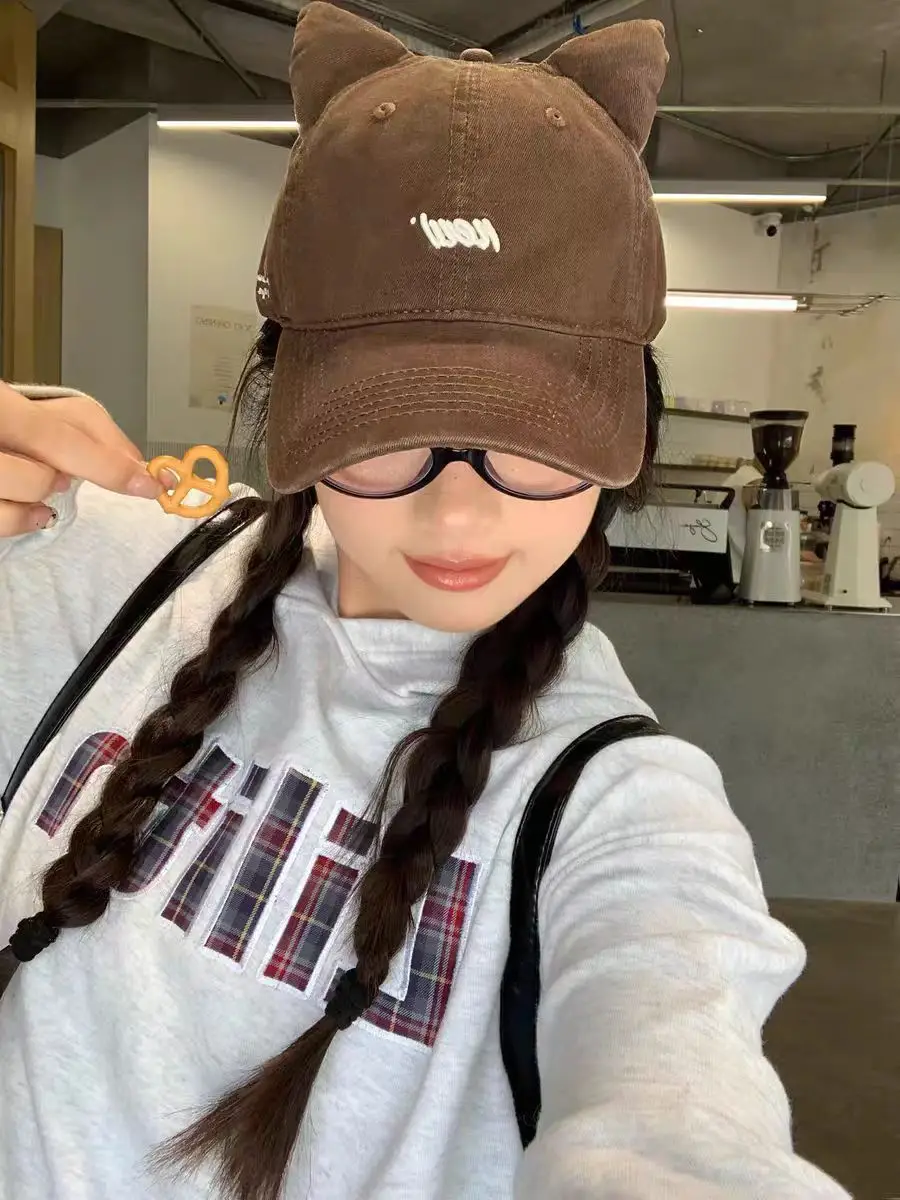 Korean Cat Ear Baseball Cap with Cute Bear Ears — feature 13