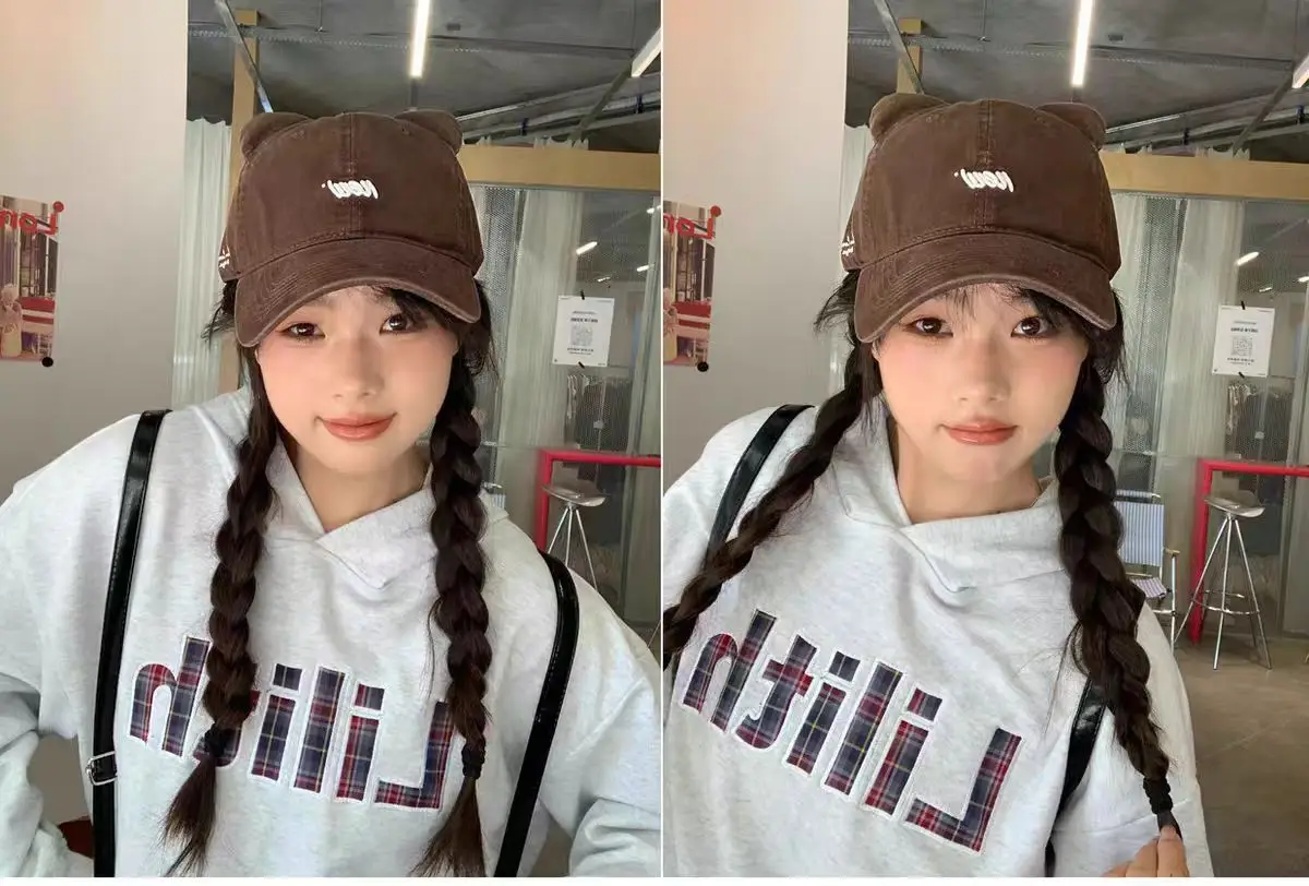 Korean Cat Ear Baseball Cap with Cute Bear Ears — feature 15