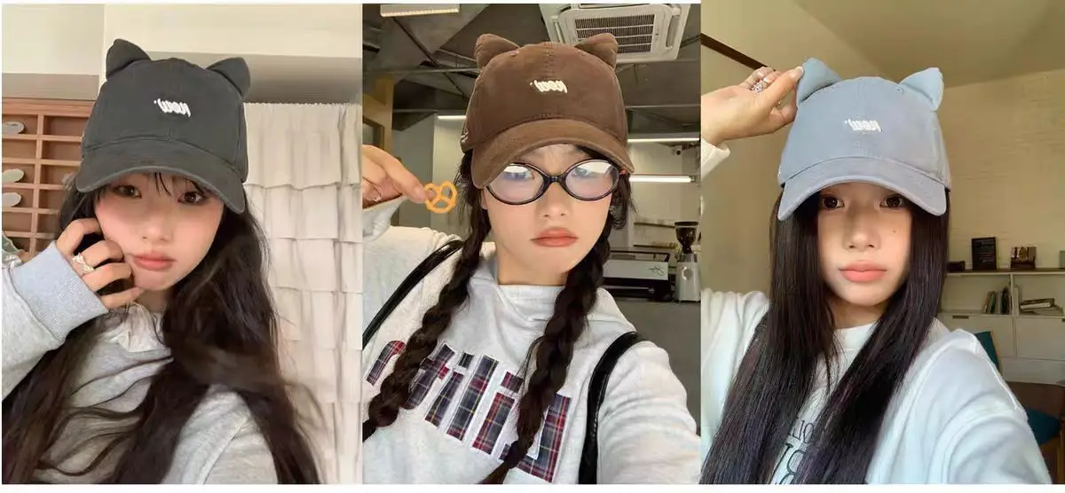 Korean Cat Ear Baseball Cap with Cute Bear Ears — feature 4