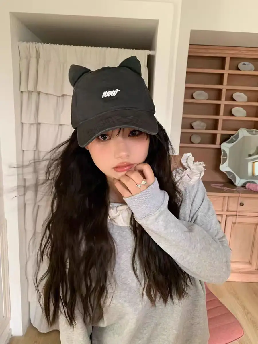 Korean Cat Ear Baseball Cap with Cute Bear Ears — feature 5