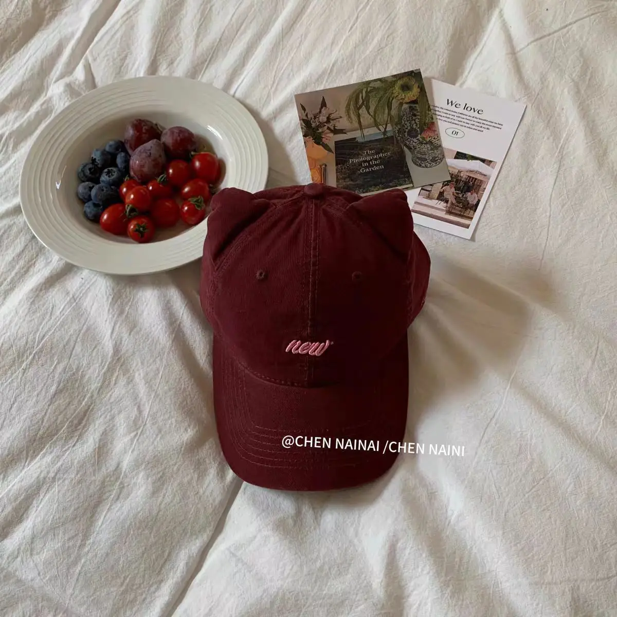 Korean Cat Ear Baseball Cap with Cute Bear Ears - Image 4