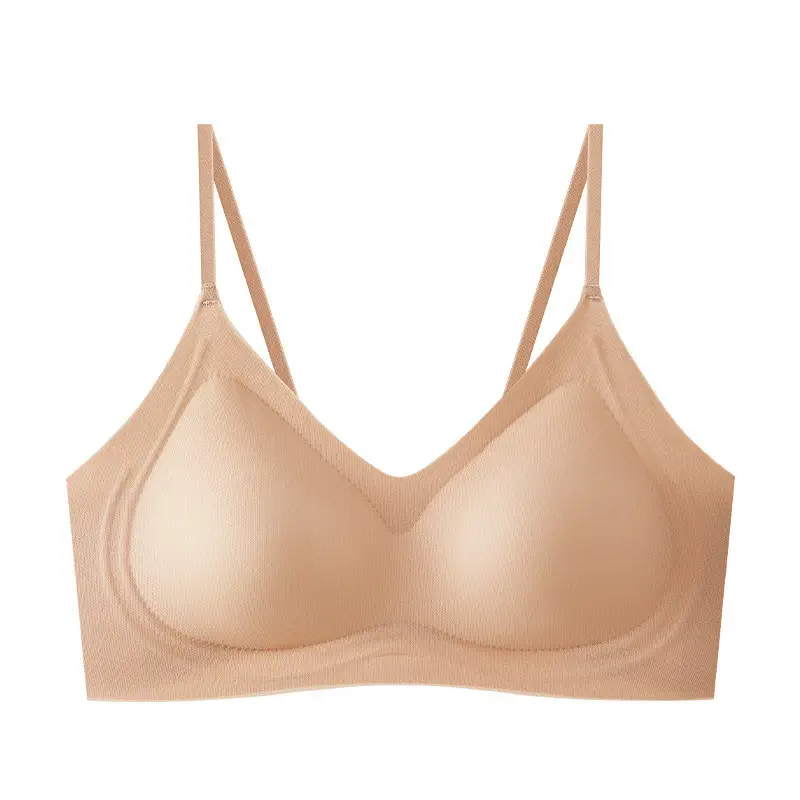 Summer Thin Intimates for Women with Small Breasts, Push-Up, No Rims, Jelly Glue Soft Support Bra, Soft and Cool, Seamless and Beautiful Back