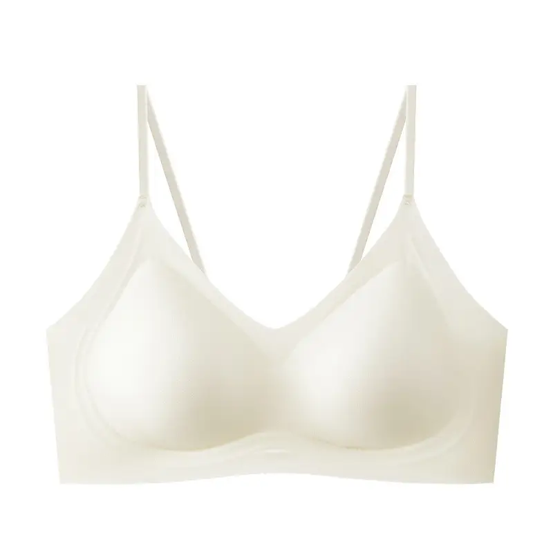Summer Thin Intimates for Women with Small Breasts, Push-Up, No Rims, Jelly Glue Soft Support Bra, Soft and Cool, Seamless and Beautiful Back