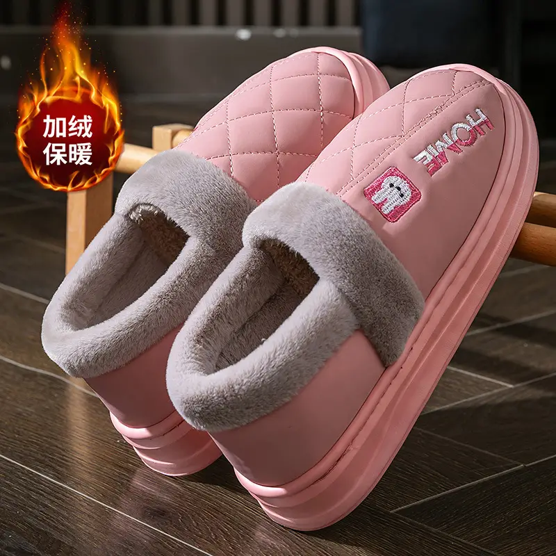 Waterproof Cotton Slippers for Men in Autumn and Winter Outer Wear 2025 New Indoor Home Thick-Soled Warm Fleece-Lined Bag Heel Cotton Shoes - Image 4