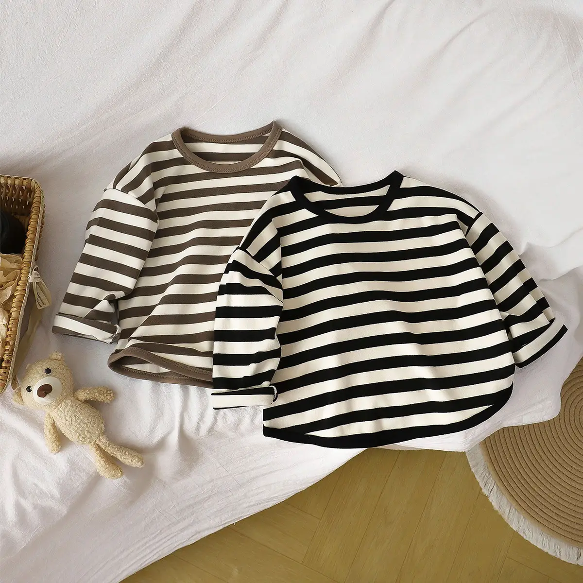 Retro Striped Long Sleeve T-Shirt for Boys Girls 2025 - Image 4