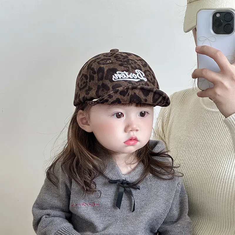 Boston Leopard Print Baseball Cap for Boys Girls — feature 2