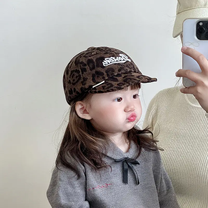 Boston Leopard Print Baseball Cap for Boys Girls — feature 3
