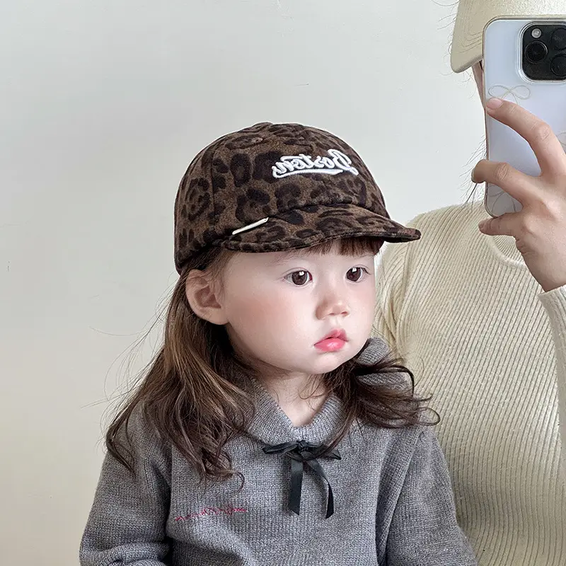 Boston Leopard Print Baseball Cap for Boys Girls — feature 4