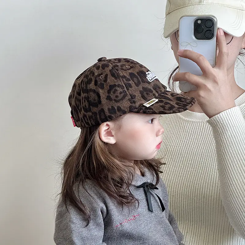 Boston Leopard Print Baseball Cap for Boys Girls — feature 5