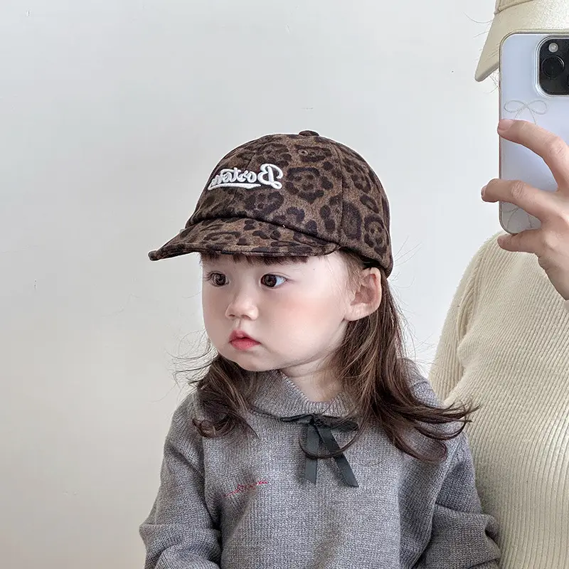 Boston Leopard Print Baseball Cap for Boys Girls — feature 6