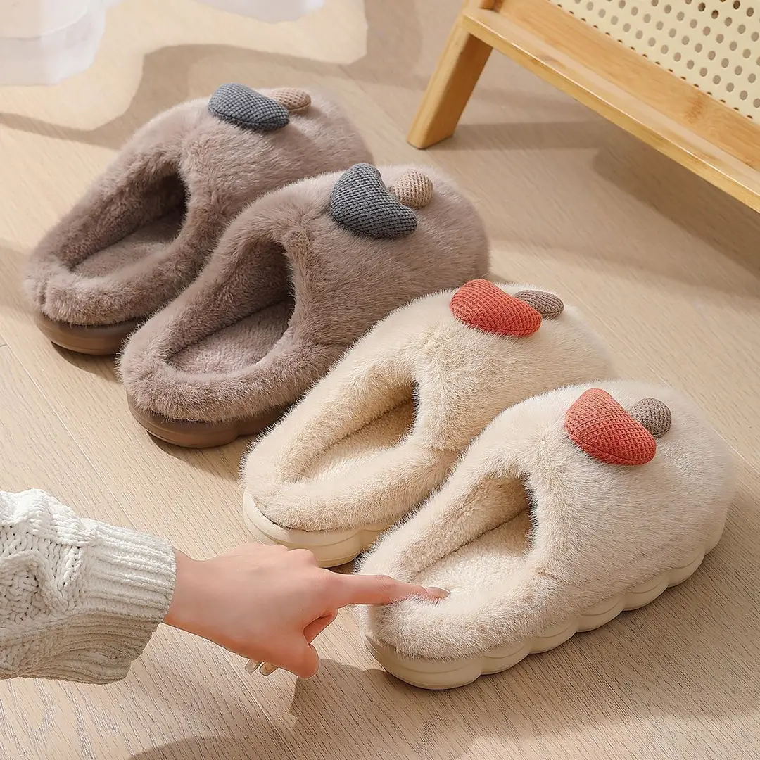 New Cartoon Mushroom Cotton Slippers for Home Fashion Warm Cotton Slippers Winter Home Indoor Comfortable Plush Slippers for Men