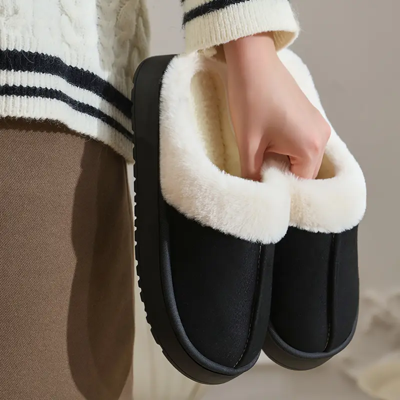 New Cartoon Mushroom Cotton Slippers for Home Fashion Warm Cotton Slippers Winter Home Indoor Comfortable Plush Slippers for Men