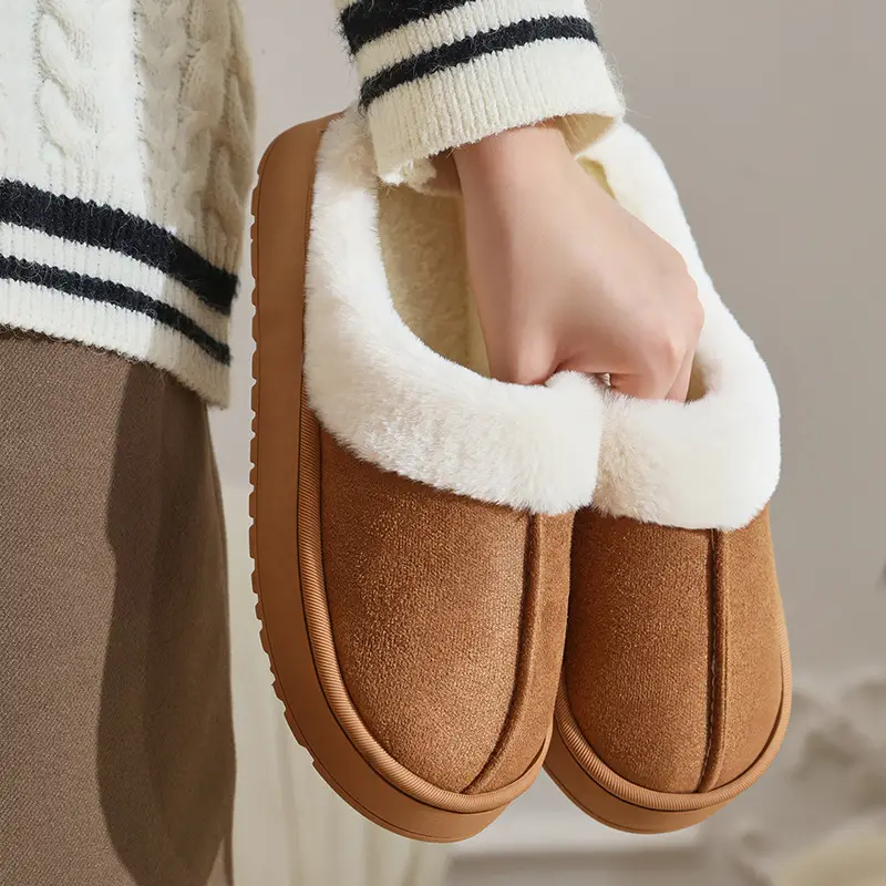 New Cartoon Mushroom Cotton Slippers for Home Fashion Warm Cotton Slippers Winter Home Indoor Comfortable Plush Slippers for Men