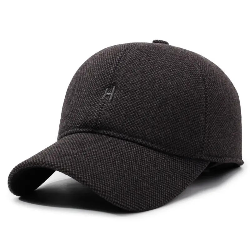 Men's Dark Blue Fleece Baseball Cap with H Logo - Image 2