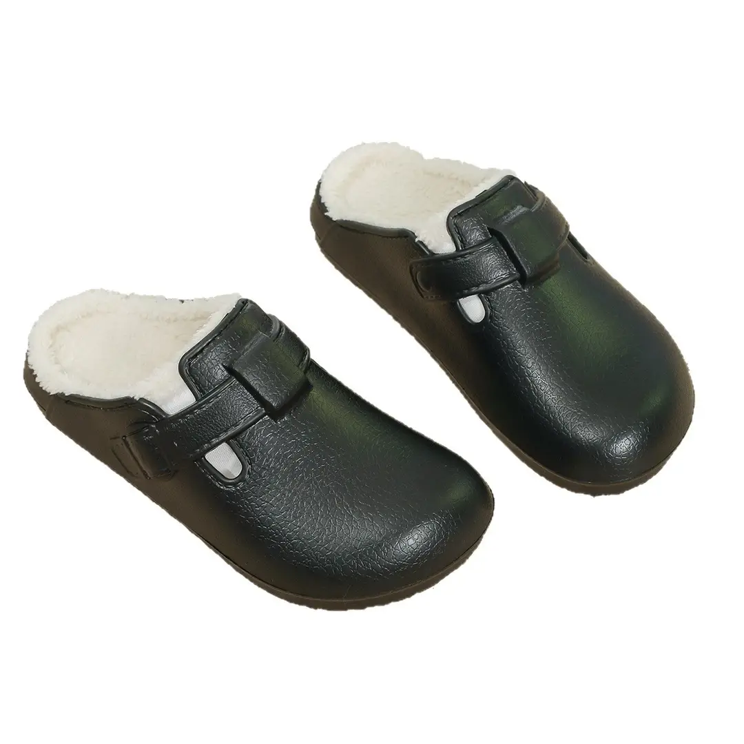 Plush Toe-Cap Half Slippers for Men's Outer Wear Eva Anti-Slip 2025 Autumn and Winter New Thick-Soled Men's Birkenstock Slippers Cross-Border - Image 8